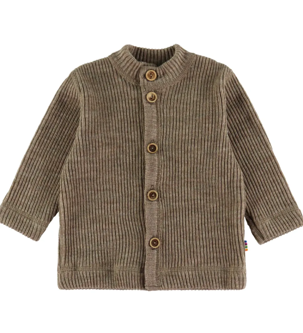 Cardigans|Unisex-Tøj-Joha Cardigan - Strik - Uld - Beige Meleret