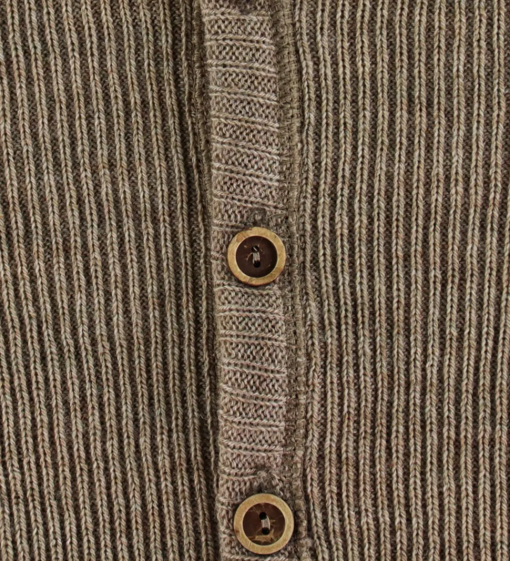 Cardigans|Unisex-Tøj-Joha Cardigan - Strik - Uld - Beige Meleret