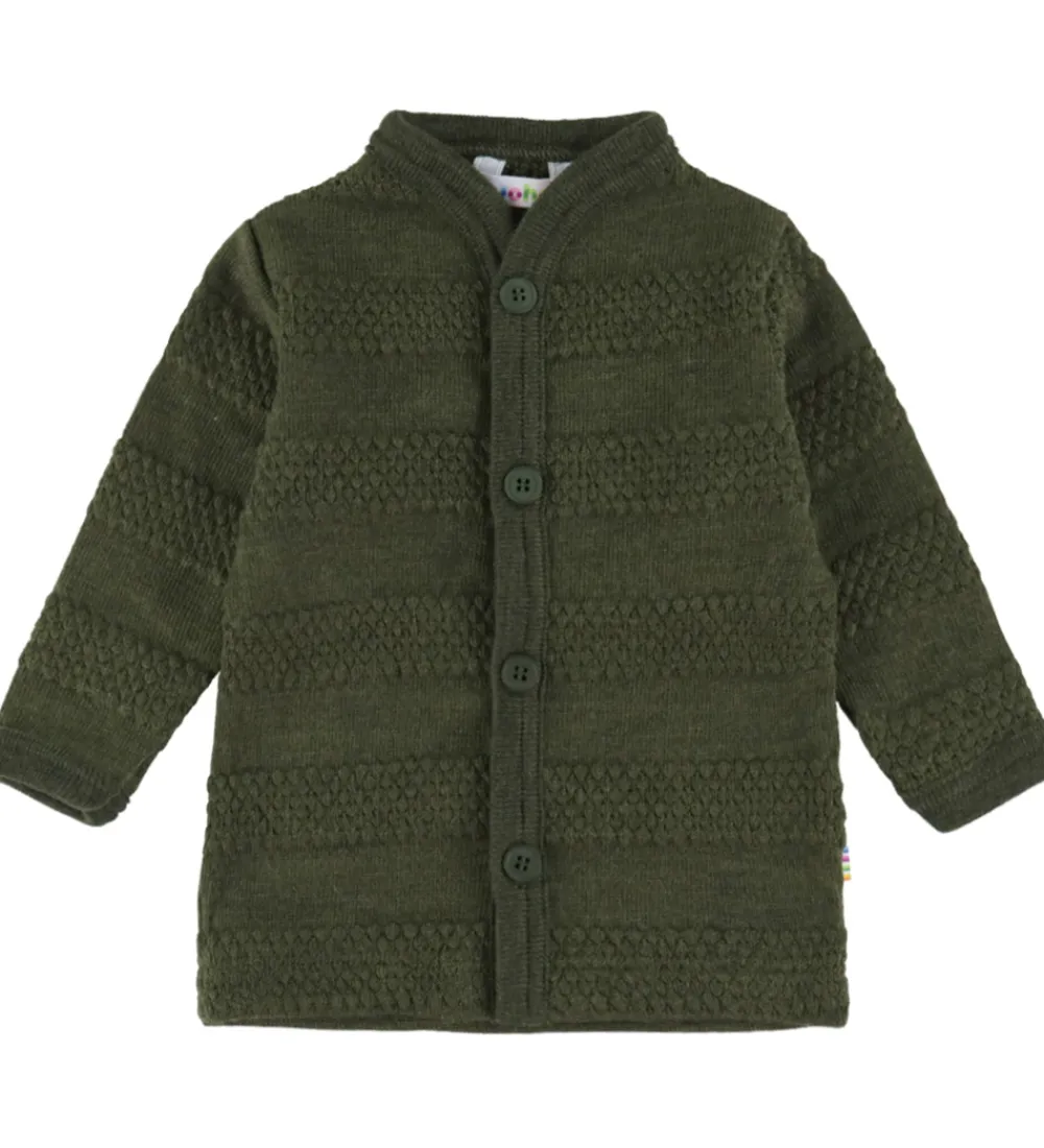 Joha Cardigans|Unisex-Tøj*Cardigan - Strik - Uld - Mos Grøn