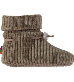 Hjemmesko|Uld-Joha Futter - Uld - Strik - Beige Meleret