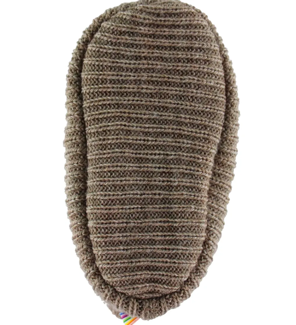 Hjemmesko|Uld-Joha Futter - Uld - Strik - Beige Meleret