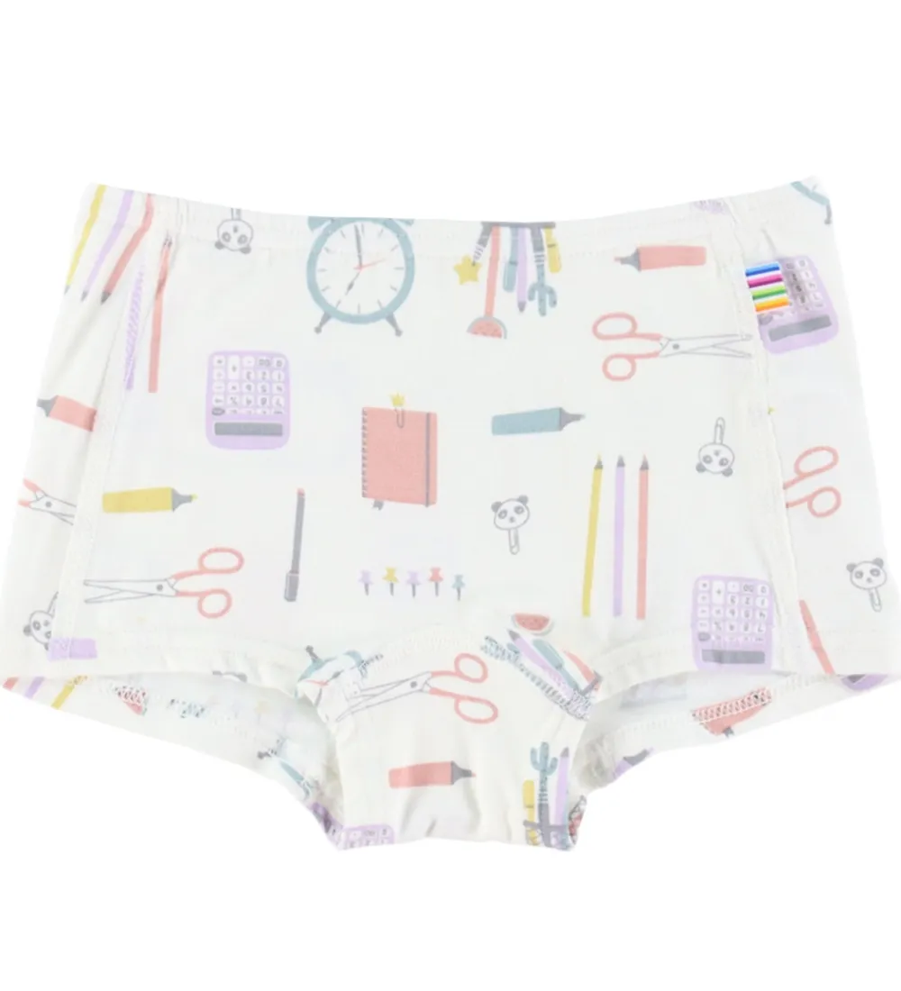 Undertøj|Pigetøj-Joha Hipster - 2-pak - Viskose/Bambus - Off White m. Print