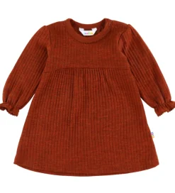 Kjoler|Uld-Joha Kjole - Uld - Rib - Rust