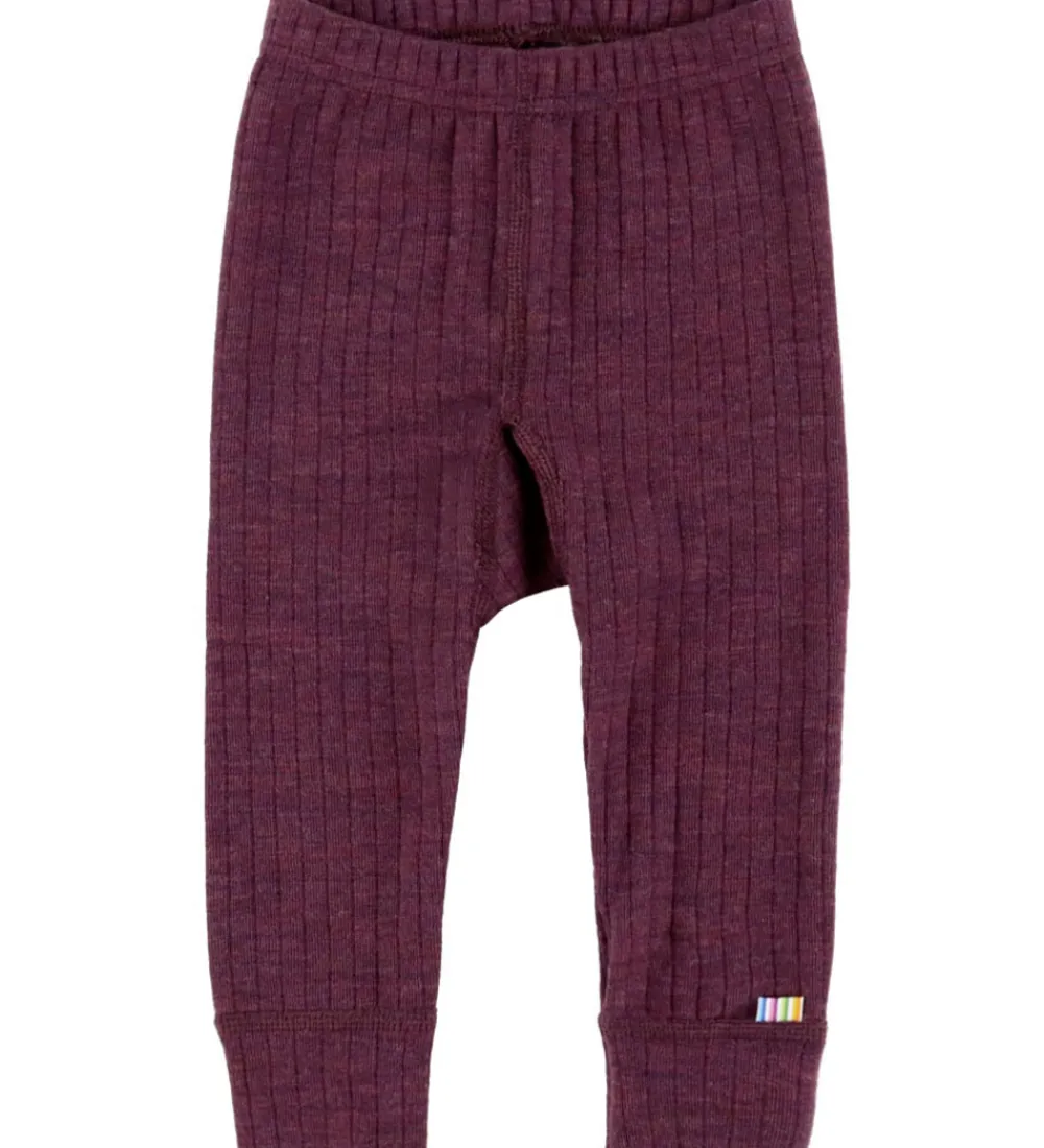 Leggings|Uld-Joha Leggings - Uld - Rib - Blomme