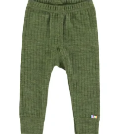Leggings|Uld-Joha Leggings - Uld - Rib - Mørk Oliven