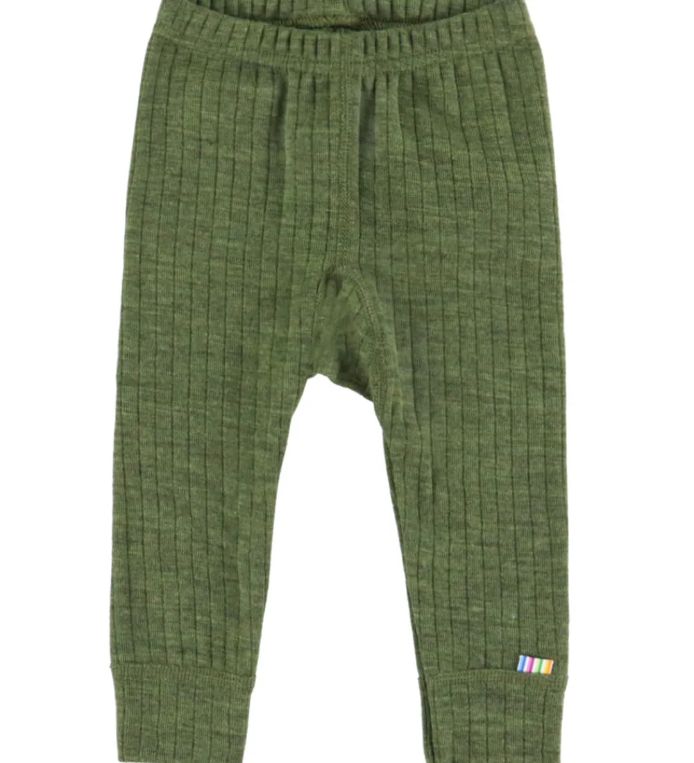 Leggings|Uld-Joha Leggings - Uld - Rib - Mørk Oliven