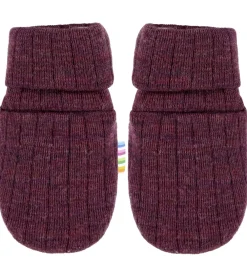 Handsker Og Luffer|Uld-Joha Luffer - Uld - Rib - Blomme