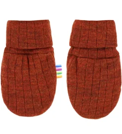 Handsker Og Luffer|Uld-Joha Luffer - Uld - Rib - Rust