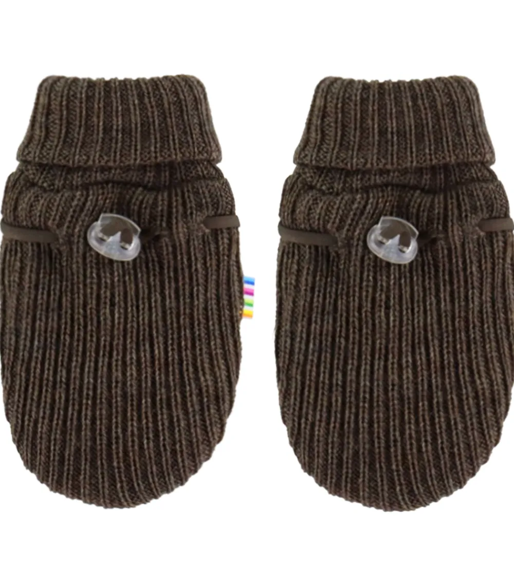 Handsker Og Luffer|Unisex-Tøj-Joha Luffer - Uld - Strik - Brun Meleret