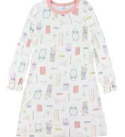 Nattøj|Pigetøj-Joha Natkjole - Viskose/Bambus - Off White m. Print