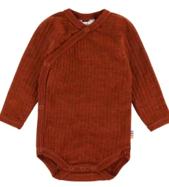 Bodyer|Uld-Joha Slå-om Body l/æ - Uld - Rib - Rust