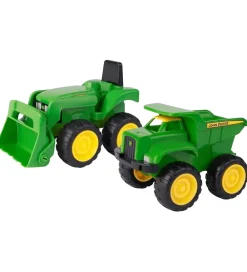 Biler, Tog Og Køretøjer-John Deere Arbejdsbiler - Mini Sandbox Tractor & Dump Truck Set