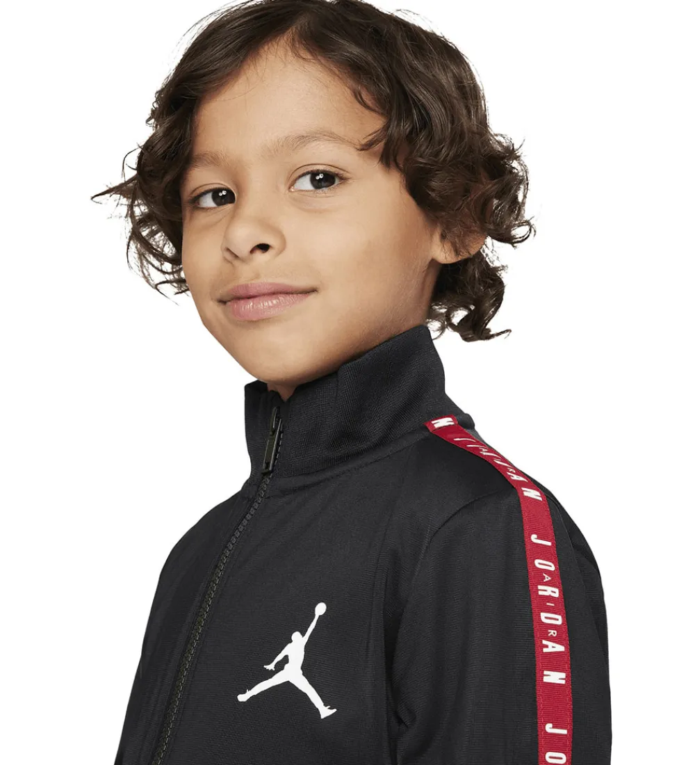 Træningssæt-Jordan Træningssæt - Cardigan/Sweatpants - Sort m. Rød