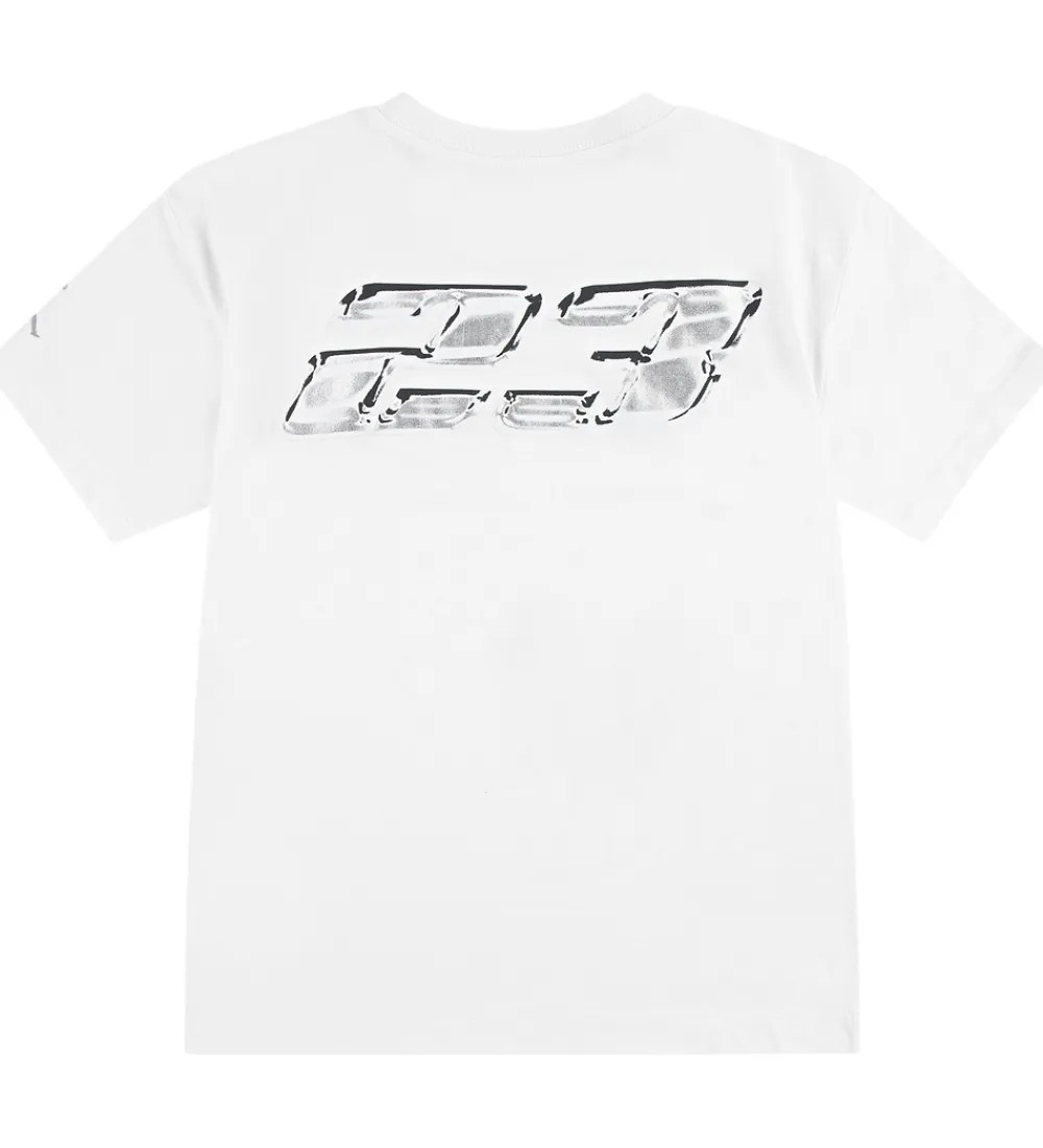 T-Shirts-Jordan T-shirt - Hvid m. Sølv