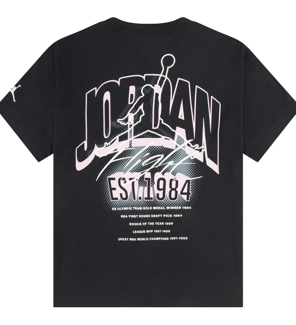 T-Shirts-Jordan T-shirt - Sort m. Rosa
