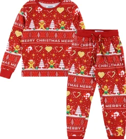 Nattøj-Jule-Sweater s Nattøj - 2-Delt - Christmas Cookie - Rød