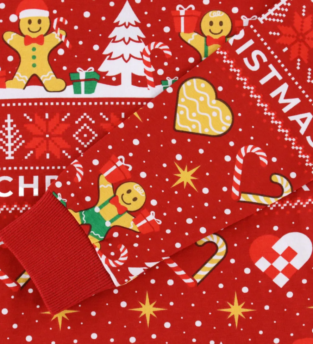 Nattøj-Jule-Sweater s Nattøj - 2-Delt - Christmas Cookie - Rød