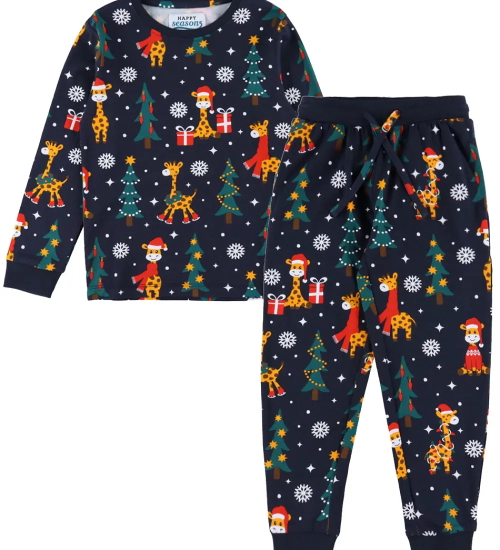 Nattøj-Jule-Sweater s Nattøj - 2-Delt - Christmas Giraffes