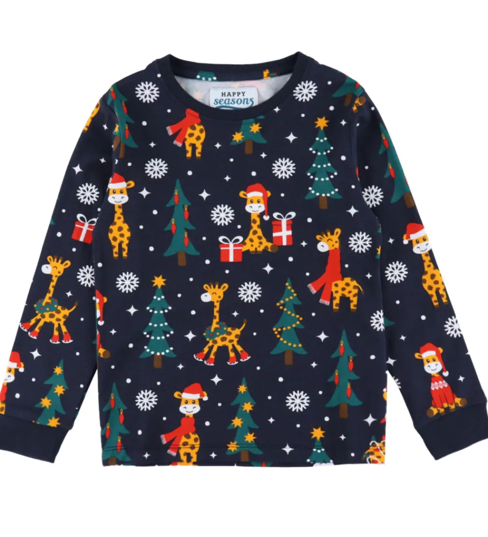 Nattøj-Jule-Sweater s Nattøj - 2-Delt - Christmas Giraffes