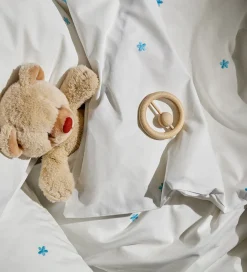 Juna Sengetøj*Sengetøj - Daisy - Baby - Hvid/ Lyseblå