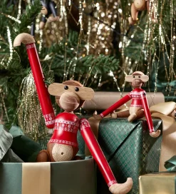 Kay Bojesen Pyntefigurer|Julepynt*Træfigur - Abe - Julesweater 2024 - Lille - Teak/Lim