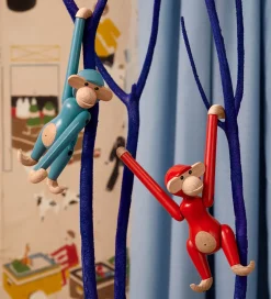 Kay Bojesen Pyntefigurer*Træfigur - Abe - 9,5 cm - Vintage - Mini - Rød