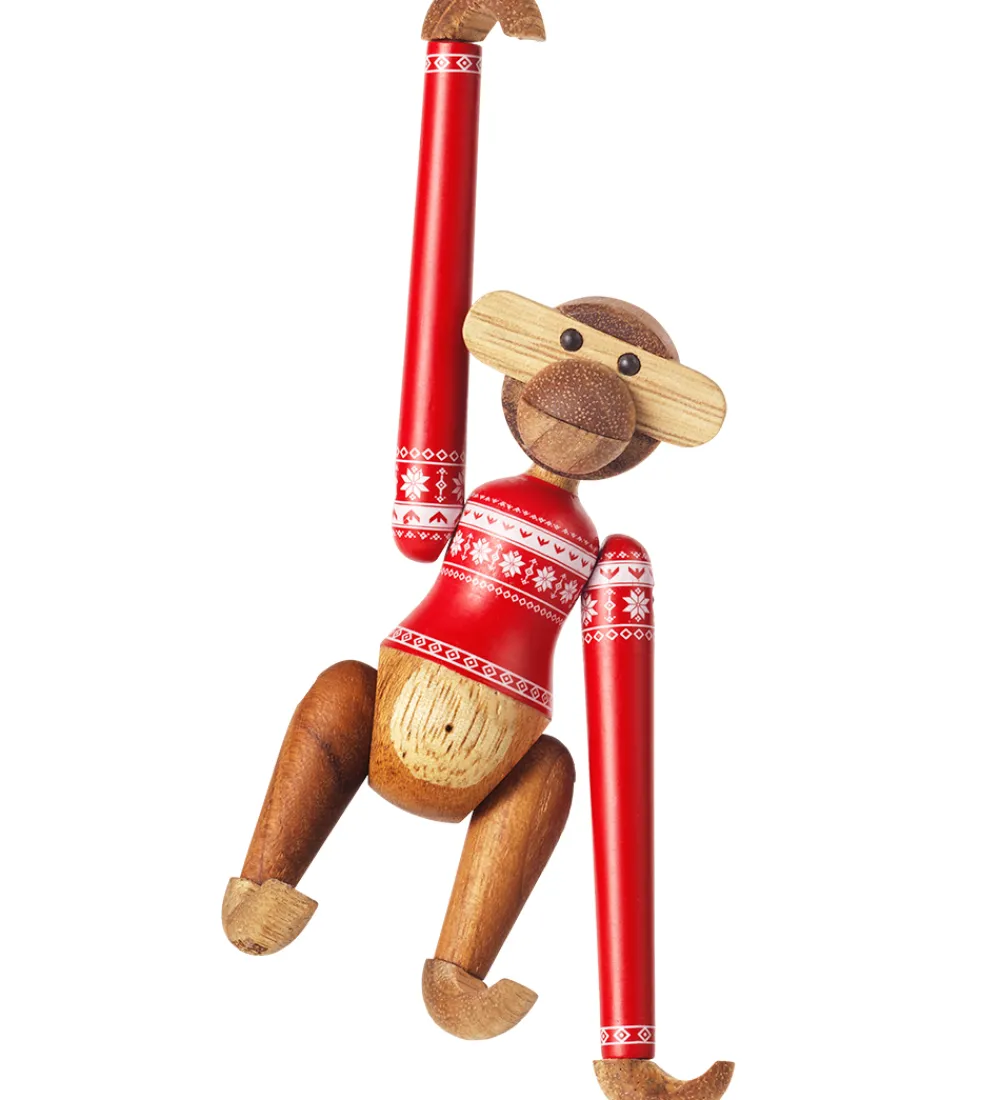 Kay Bojesen Pyntefigurer|Julepynt*Træfigur - Abe - Julesweater 2024 - Mini -Teak/Limba