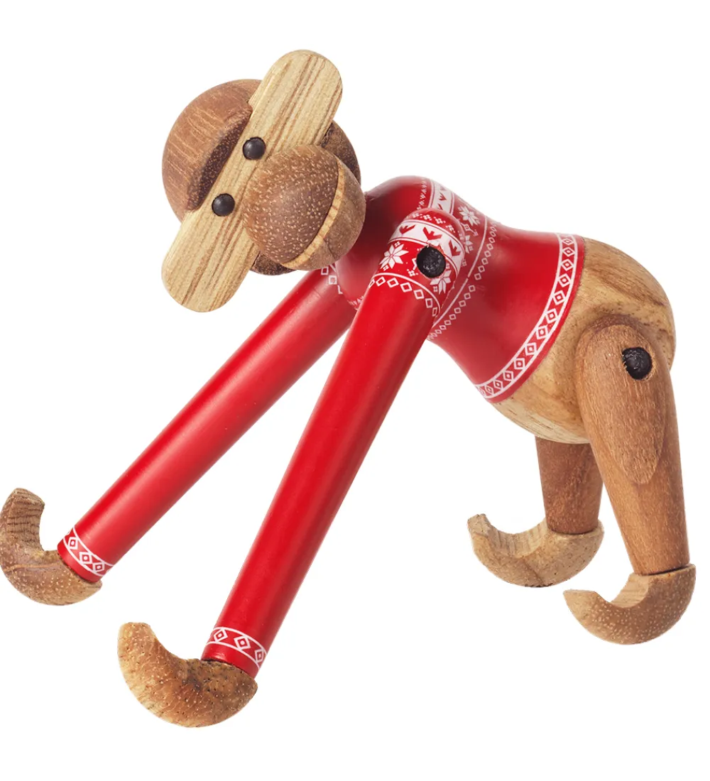 Kay Bojesen Pyntefigurer|Julepynt*Træfigur - Abe - Julesweater 2024 - Mini -Teak/Limba