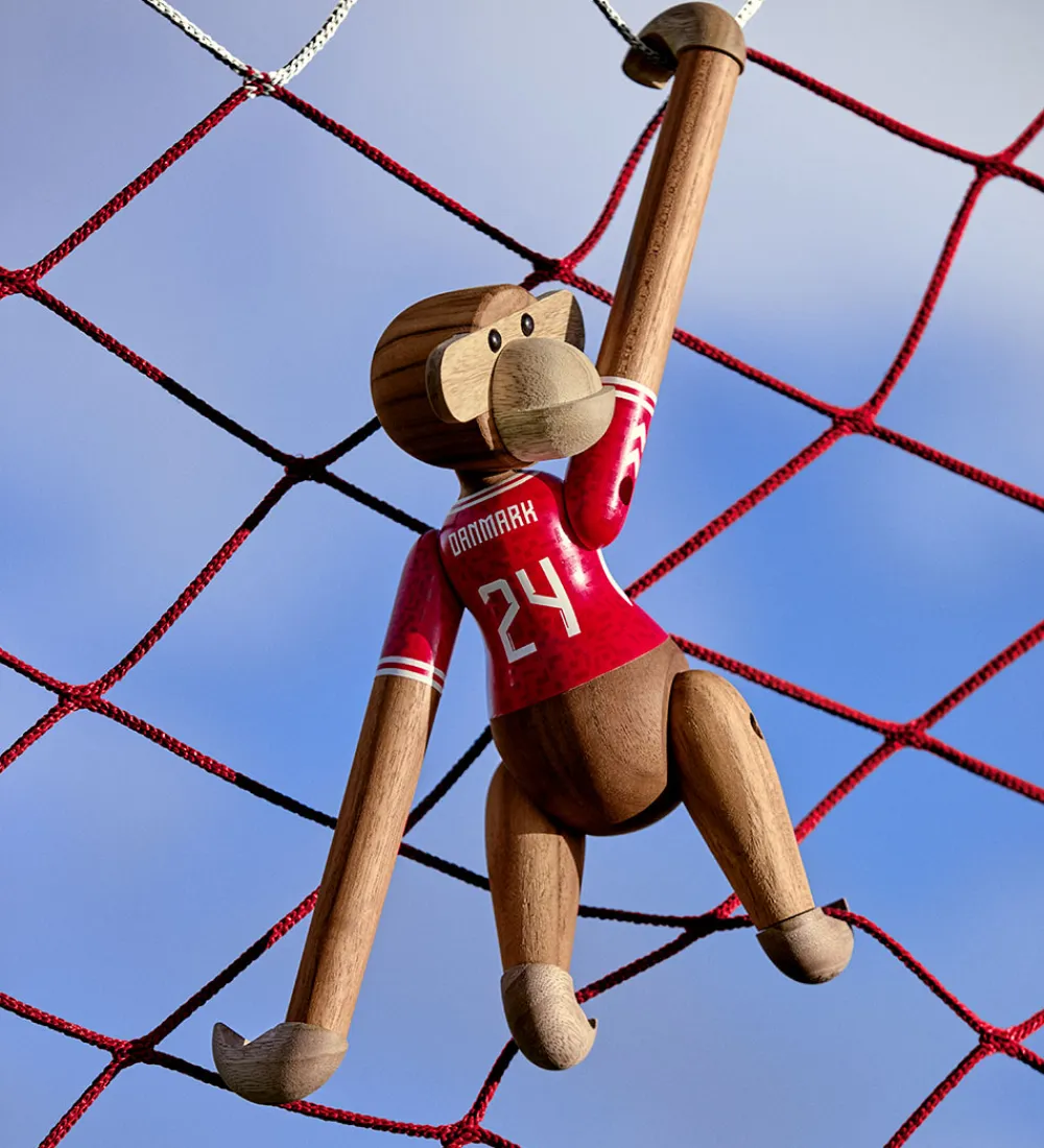 Pyntefigurer-Kay Bojesen Træfigur - Abe - DBU Herre 2024 - Lille - Teak/Limba