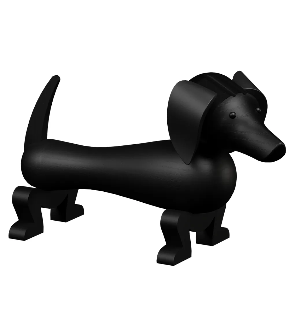 Pyntefigurer-Kay Bojesen Træfigur - Gravhund - Lille - Mørk Bejdset Eg