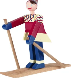 Pyntefigurer|Julepynt-Kay Bojesen Træfigur - Skiløber Datti - Pige 15,5 cm - Blå/Multi