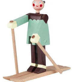 Pyntefigurer|Julepynt-Kay Bojesen Træfigur - Skiløber Boje - Dreng 16 cm - Grøn