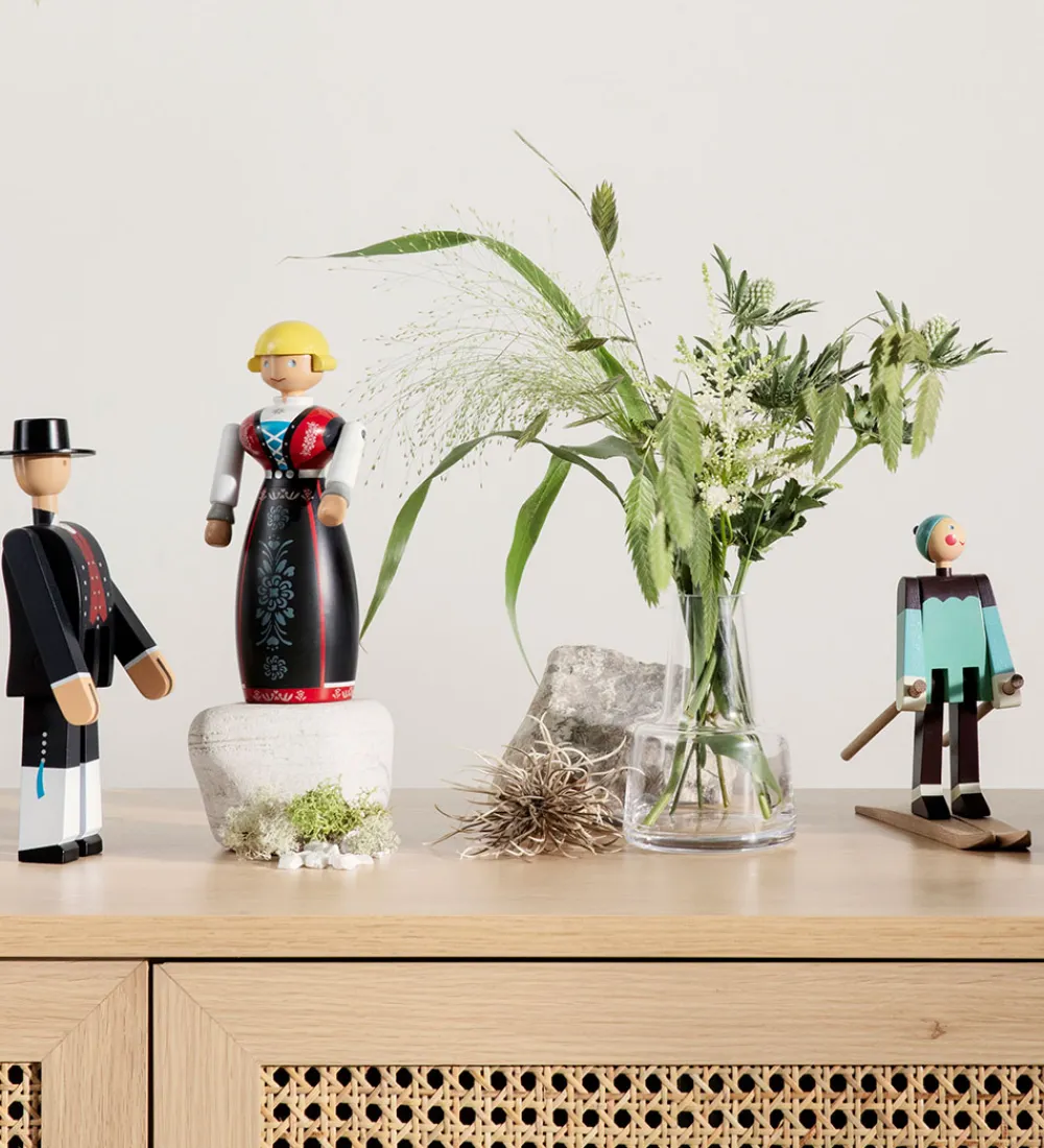 Pyntefigurer|Julepynt-Kay Bojesen Træfigur - Skiløber Boje - Dreng 16 cm - Grøn