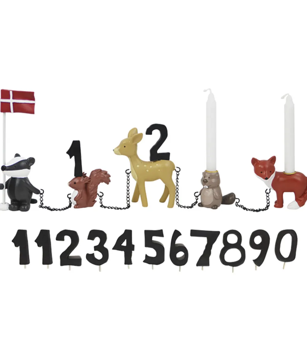 Kids by Friis Fødselsdagstoge*Fødselsdagstog - Skovdyr m. 11 Tal