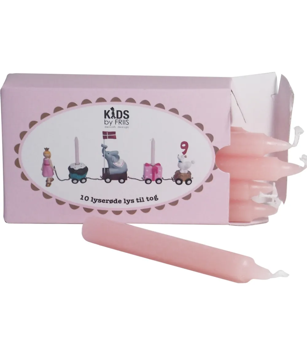 Kids by Friis Fødselsdagstoge*Lys til Fødselsdagstog - 10 stk - Lyserød