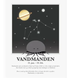 Plakater Og Billeder-Kids by Friis Plakat - Stjernetegn - Vandmanden