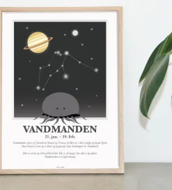 Plakater Og Billeder-Kids by Friis Plakat - Stjernetegn - Vandmanden