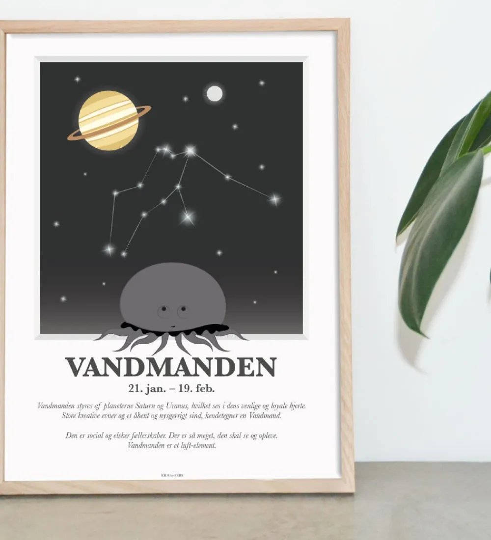 Plakater Og Billeder-Kids by Friis Plakat - Stjernetegn - Vandmanden