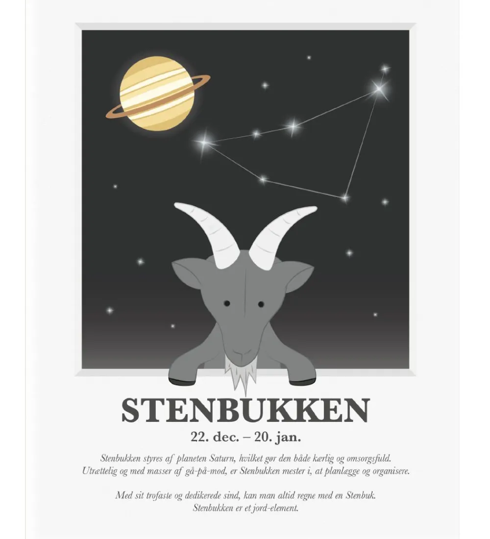 Kids by Friis Plakater Og Billeder*Plakat - Stjernetegn - Stenbukken