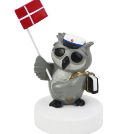 Kids by Friis Pyntefigurer*Ugle m. Bog Og Flag - Blå