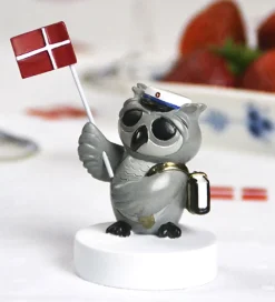 Kids by Friis Pyntefigurer*Ugle m. Bog Og Flag - Blå