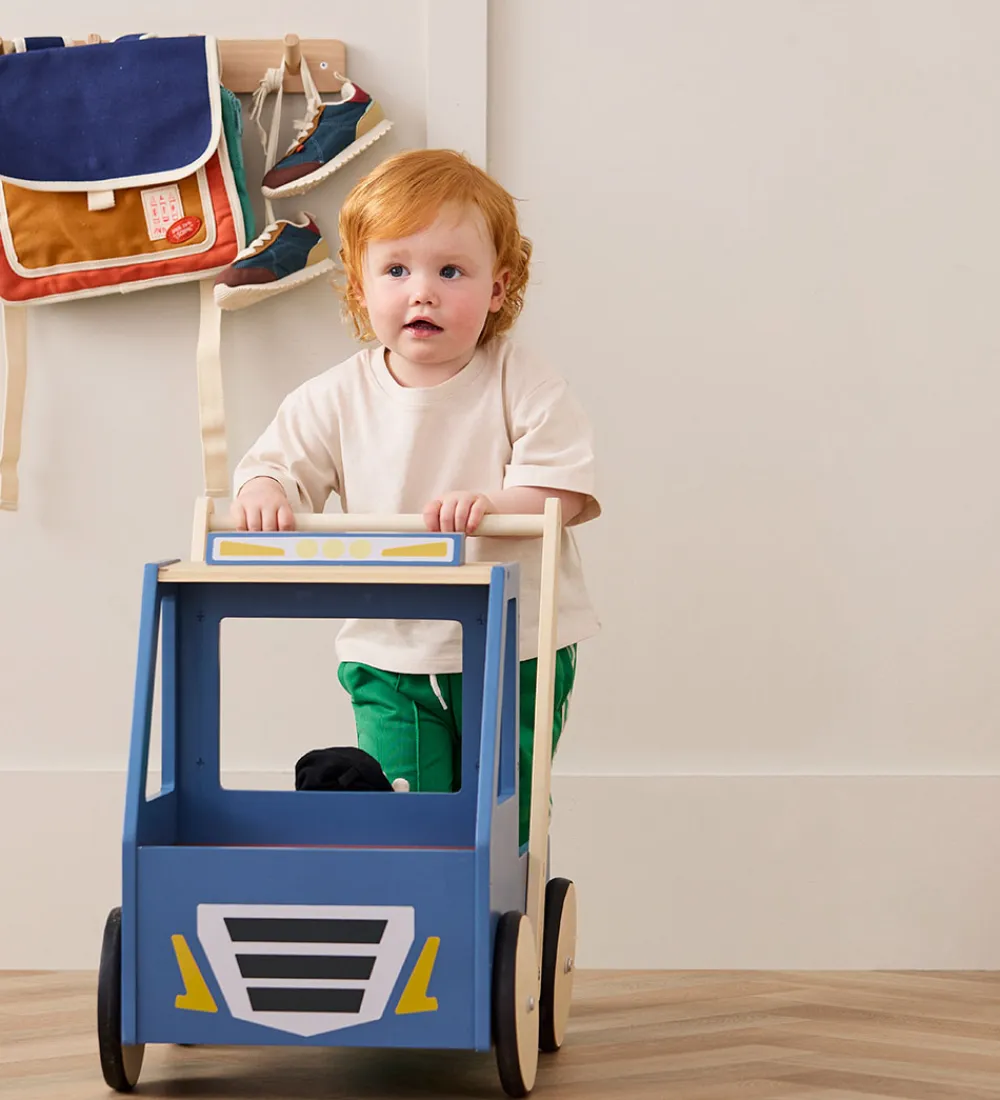 Kids Concept Gåvogne*Gåvogn - Træ - Lastbil - Aiden - Blå