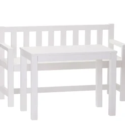 Kids Concept Bænke|Borde*Havesæt - Træ - 90x33x55/60x35x45 cm - Hvid