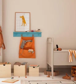Hylder-Kids Concept Hylde m. Knager - 60x10 cm - Træ - Turqoise