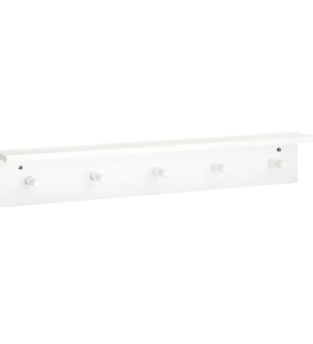 Hylder-Kids Concept Hylde m. Knager - 60x10 cm - Træ - Hvid