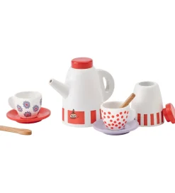 Kids Concept Trælegetøj|Rolleleg*Kaffestel - Træ - Hvid/Rød m. Mumitrolde