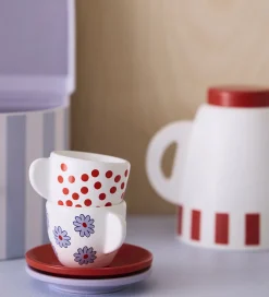Kids Concept Trælegetøj|Rolleleg*Kaffestel - Træ - Hvid/Rød m. Mumitrolde