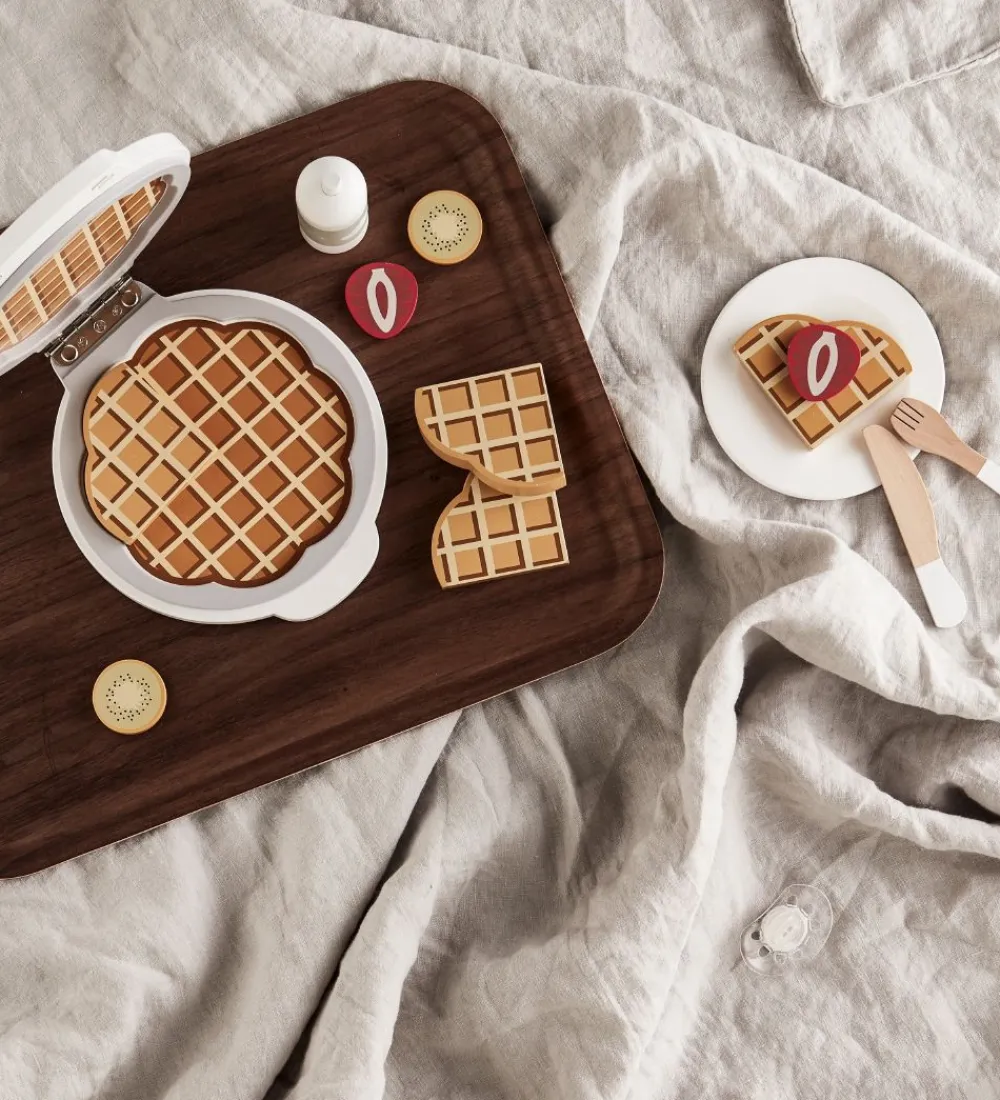 Kids Concept Legekøkken Og Legemøbel*Legemad - Bistro - Vaffeljern m. Tilbehør