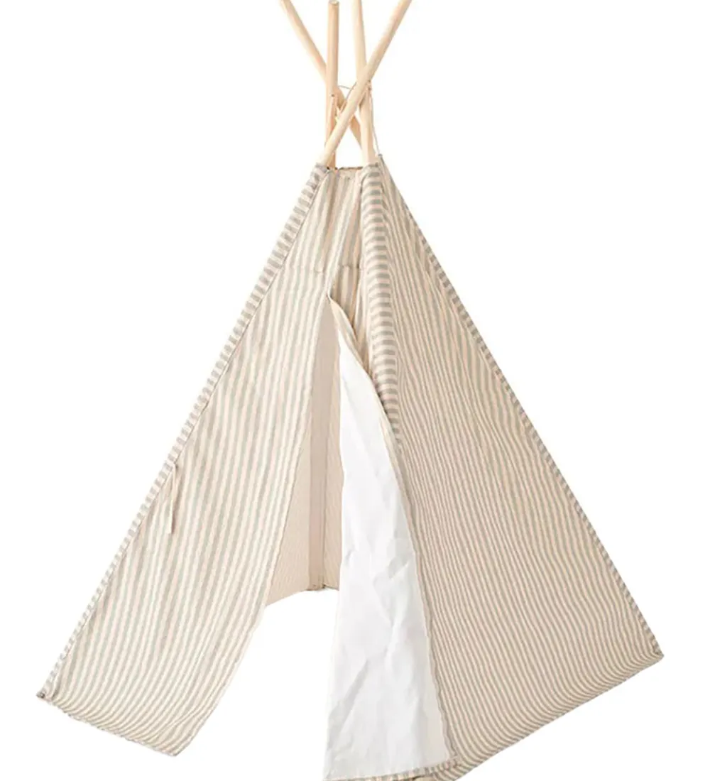Legetelte|Legetelte-Kids Concept Legetelt - Tipi Stripe - Blå/Hvid