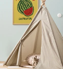 Legetelte|Legetelte-Kids Concept Legetelt - Tipi Stripe - Blå/Hvid